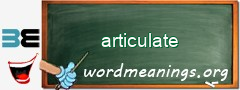 WordMeaning blackboard for articulate